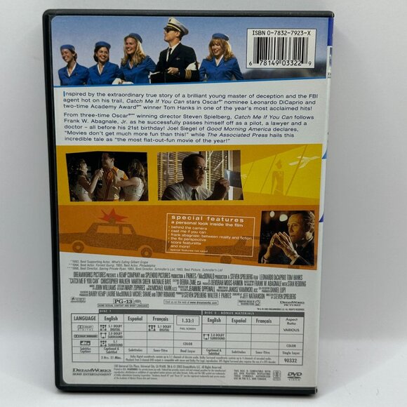 Catch Me If You Can PG-13 Leonardo DiCaprio Tom Hanks DreamWorks DVD - Picture 3 of 6
